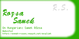 rozsa samek business card