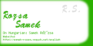 rozsa samek business card